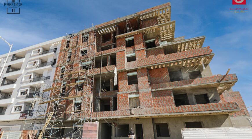 Avancement des travaux au chantier résidence Prestige M’saken Sousse